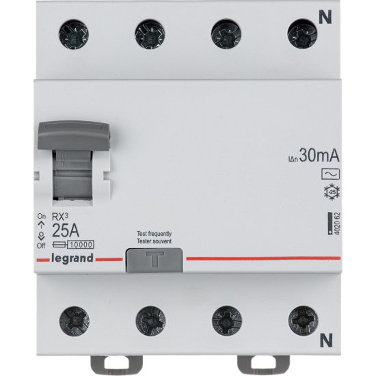 УЗО Legrand 402062 RX3 4P 25 А 30 мА 10 кА АС