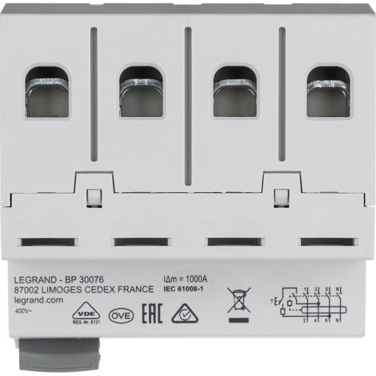 УЗО Legrand 402062 RX3 4P 25 А 30 мА 10 кА АС