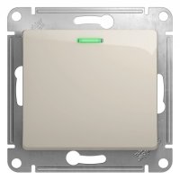 Выключатель Systeme Electric Glossa одноклавишный встраиваемый молочный с подсветкой (GSL000913)