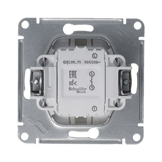 Выключатель Systeme Electric Glossa одноклавишный встраиваемый платина (GSL001211)