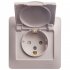 Розетка Systeme Electric Glossa встраиваемая белая со шторками с крышкой (GSL000146)