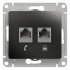 Розетка компьютерная/ телефонная Systeme Electric Glossa встраиваемая антрацит RJ11/ RJ45 (GSL000785)