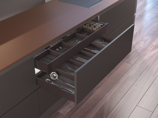 Панель для внутреннего ящика DIF60/S 56x10x11 см алюминий антрацит