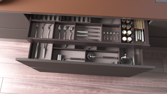 Панель для внутреннего ящика DIF60/S 56x10x11 см алюминий антрацит