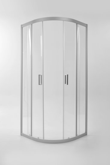 Душевая ширма Метакам Apart 1/4 круга 80x80x185см цвет профиля хром раздвижная стекло 4мм прозрачное