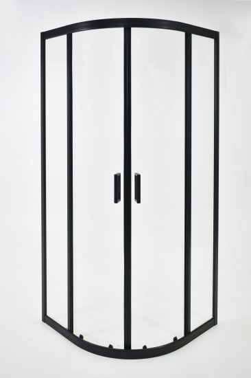 Душевая ширма Apart Black Метакам 1/4 круга 80x80x185см цвет профиля черный раздвижная стекло 4мм прозрачное