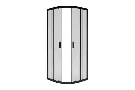 Душевая ширма Apart Black Метакам 1/4 круга 80x80x185см цвет профиля черный раздвижная стекло 4мм прозрачное