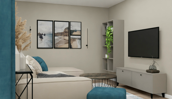 Тумба под телевизор Kub Моно 140x36x32 см ЛДСП цвет серый