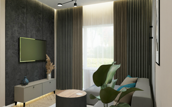 Тумба под телевизор Kub Моно 140x36x32 см ЛДСП цвет серый