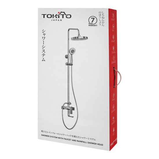 Душевая система Tokito Rain с верхним душем с лейкой со смесителем хром (TOK-RAI-1021)