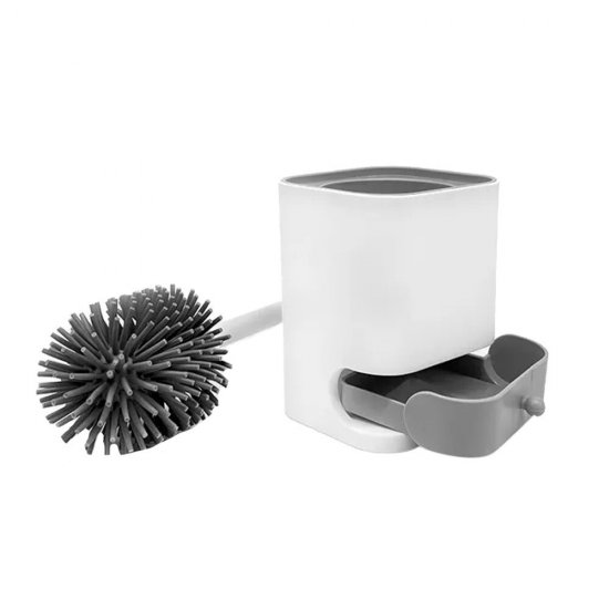 Ершик для унитаза Kleber Kleber lite универсальный пластик/силикон белый/серый (KLE-LT088SQ)