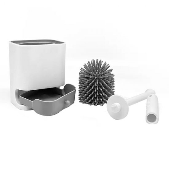 Ершик для унитаза Kleber Kleber lite универсальный пластик/силикон белый/серый (KLE-LT088SQ)