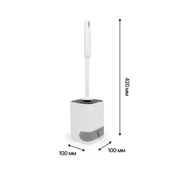 Ершик для унитаза Kleber Kleber lite универсальный пластик/силикон белый/серый (KLE-LT088SQ)