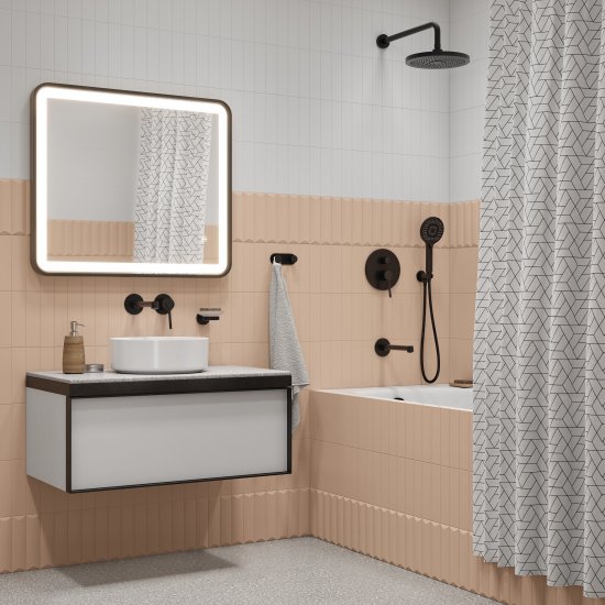 Душевая система Iddis Odda ODDBL03i68 скрытого монтажа цвет черный матовый