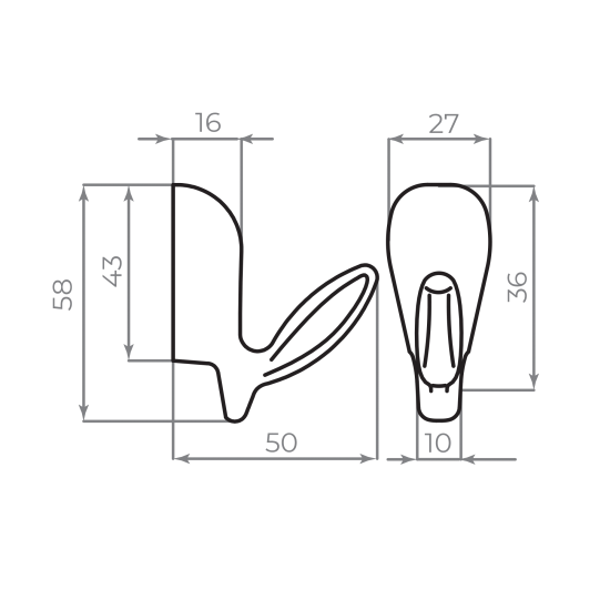 Крючок мебельный Ajax MB-LM/K-001 5x5.8x1 см цвет золотой