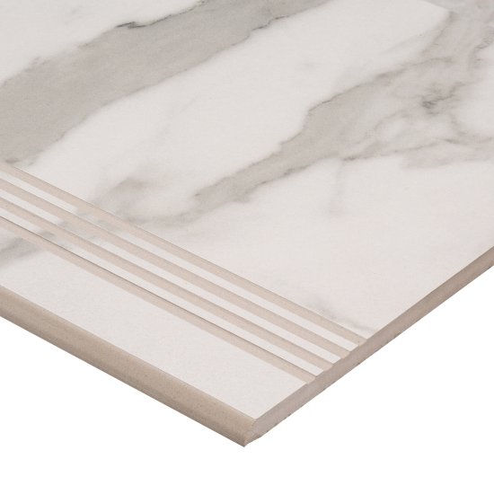 Керамогранит ступень Estima Melody MO101 белый 1200х300х10 мм