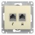 Розетка компьютерная Systeme Electric Glossa встраиваемая бежевая 2хRJ45 (GSL000285)
