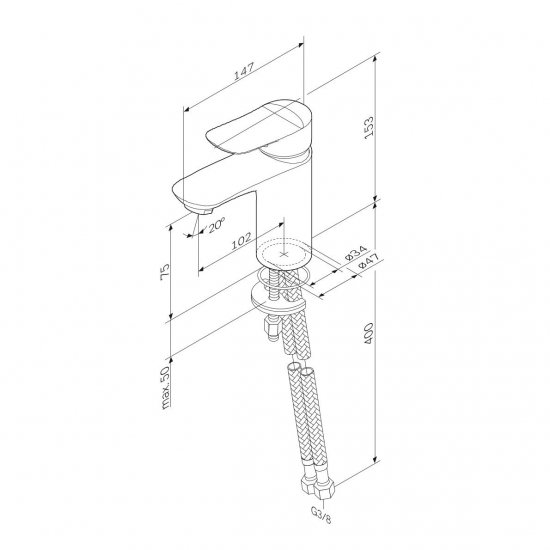 Смеситель для раковины AM.PM Moxie F9ML2100 однорычажный цвет хром