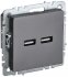 Розетка USB встраиваемая IEK Brite РЮ10-1-БрС цвет сталь