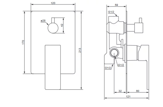 Душевая система Damixa Elm 921520000LM скрытого монтажа цвет хром