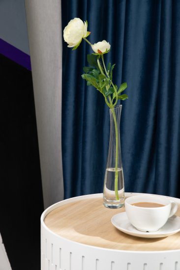 Ваза средняя Розовая стекло цвет прозрачный 36см