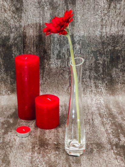 Ваза средняя Розовая стекло цвет прозрачный 36см