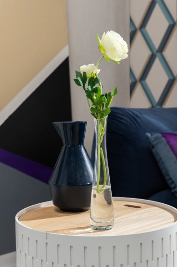 Ваза средняя Розовая стекло цвет прозрачный 36см