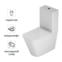 Унитаз-компакт AM.PM Spike Flash Clean C9S8601SC, безободковый, сиденье с микролифтом, двойной смыв