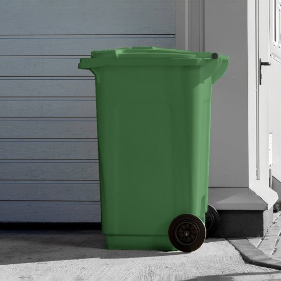 Бак мусорный Элластик-Пласт 240 л пластиковый с крышкой на колесах зеленый