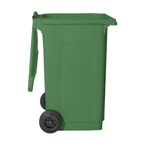 Бак мусорный Элластик-Пласт 240 л пластиковый с крышкой на колесах зеленый