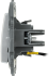 Выключатель двухклавишный с подсветкой/индикацией - Legrand Etika - 10А 250В безвинтовые зажимы - алюминий
