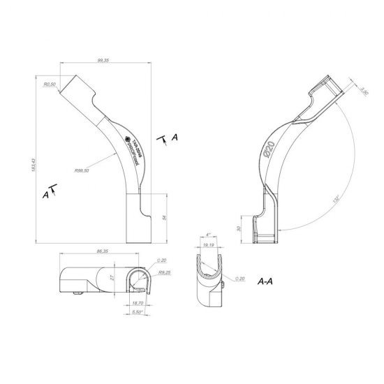 Фиксатор поворота угла Profcool Tar 45° для труб d20 мм пластиковый (20042200)