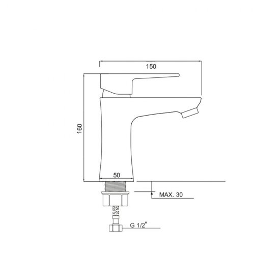 Смеситель для раковины РМС PL белый однорычажный (PL6-001F)