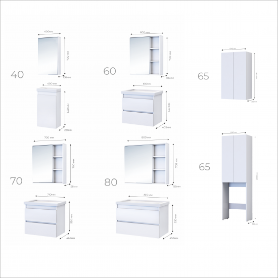Зеркальный шкаф Vigo Matteo 15.6x70x70 см цвет белый