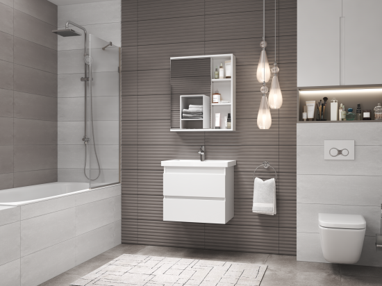 Зеркальный шкаф Vigo Matteo 15.6x70x70 см цвет белый