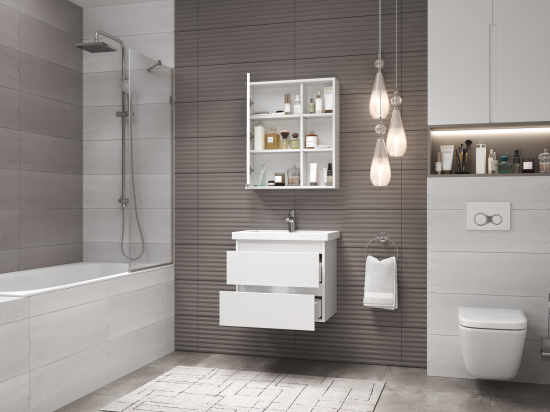 Зеркальный шкаф Vigo Matteo 15.6x70x70 см цвет белый