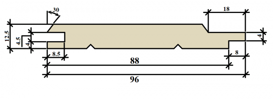 Евровагонка Норма хвоя 12.5x96x2500 мм