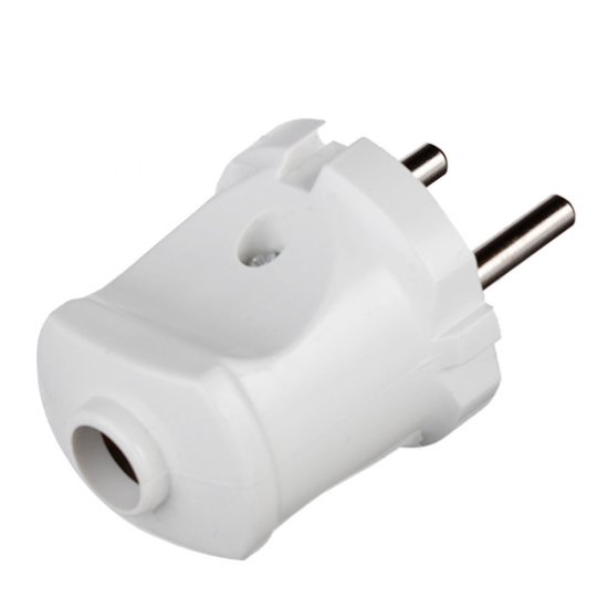 Вилка прямая без заземления 6 А 250 В Navigator белая (613581/)