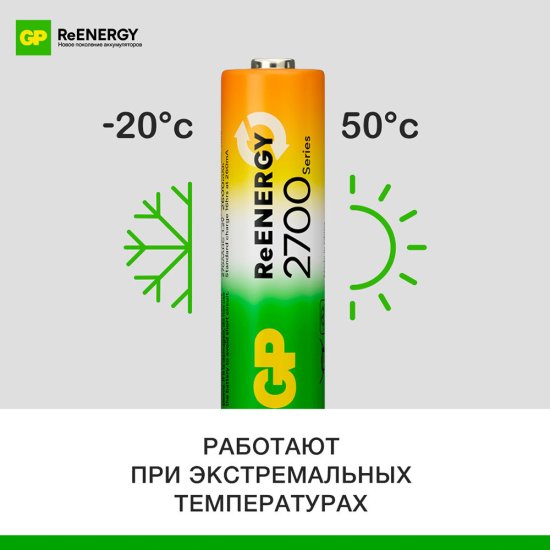 Аккумулятор GP Batteries АА пальчиковый LR6 1,2 В 2700 мАч (4 шт.)
