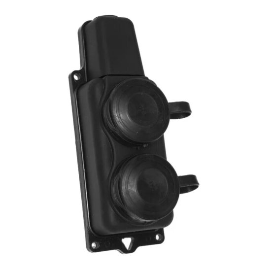 Розетка штепсельная Svet двойная с заземлением IP44 настенная черная