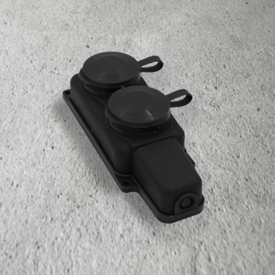 Розетка штепсельная Svet двойная с заземлением IP44 настенная черная