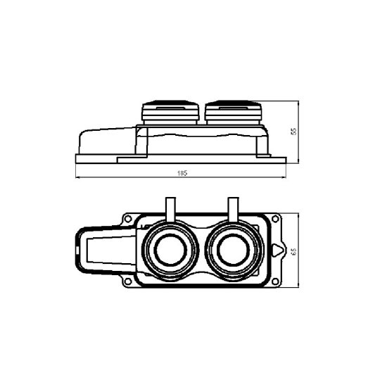 Розетка штепсельная Svet двойная с заземлением IP44 настенная черная