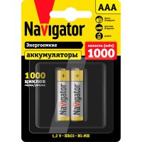 Аккумулятор Navigator AAA мизинчиковый LR03 1,2 В 1000 мАч (2 шт.)