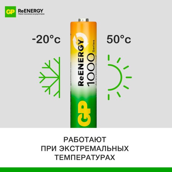 Аккумулятор GP Batteries AAA мизинчиковый LR03 1,2 В 1000 мАч (4 шт.)