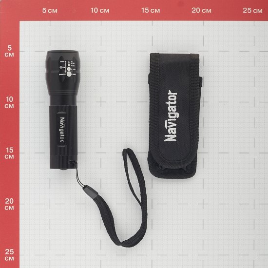 Фонарь ручной Navigator (949676) светодиодный 1 LED 3 Вт на батарейках AAA алюминий с фокусировкой