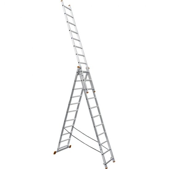 Алюминиевая трехсекционная лестница TDM ELECTRIC Народная ЛА