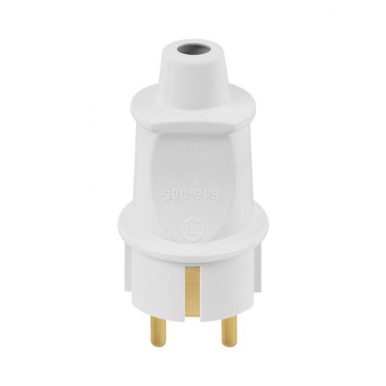 Вилка прямая с заземлением 16 А 250 В Duwi белая (30465 4)