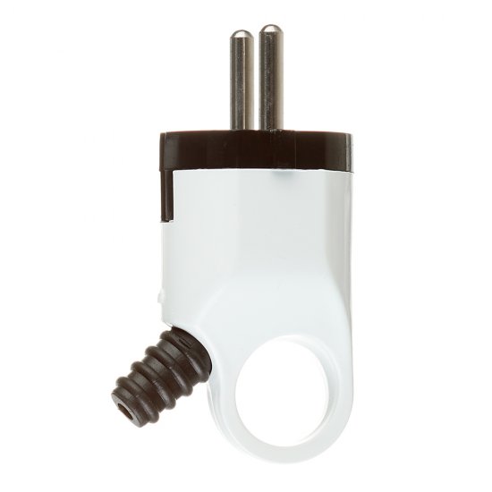 Вилка угловая с заземлением 16 А 220-250 В Navigator с кольцом белая (613611/)