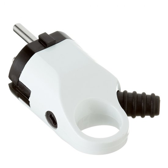 Вилка угловая с заземлением 16 А 220-250 В Navigator с кольцом белая (613611/)