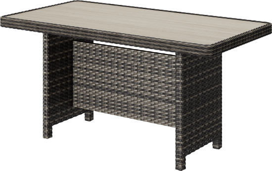 Набор садовой мебели для обеда Cezar KJ-Z2115B искусственный ротанг бежевый: диван, стол, 2 пуфа, 2 кресла с подушками